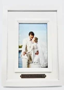 White Wedding Picture Frame 6” X 4” (15cm X 10cm)