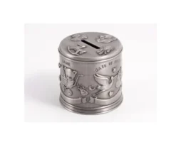 Pewter Engraveable Stork Baby’s First Money Bank