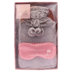Aroma Home 2-Piece Faux Fur Hot Water Bottle & Eye Mask Set