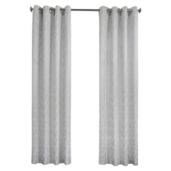 Amayra Light-Filtering Jacquard Grommet Curtain Panel