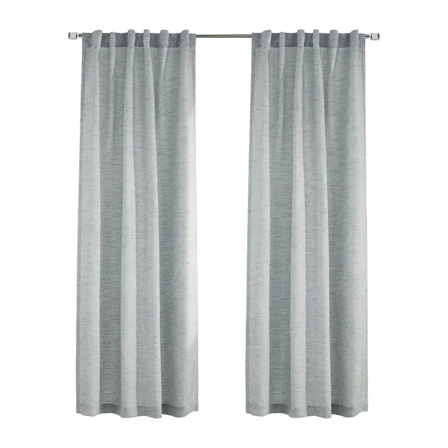 Doran Light-Filtering Jacquard Dual-Header Curtain Panel 3 Doran Light-Filtering Jacquard Dual-Header Curtain Panel