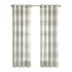Pomona Sheer Faux-Linen Grommet Curtain Panel