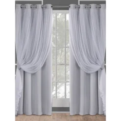Catarina 2-Piece Solid & Sheer Layered Curtain Panel Set