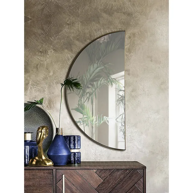 Modern Glamour Half-Moon Framed Semi-circle Wall Mirror 6 Modern Glamour Half-Moon Framed Semi-circle Wall Mirror - Image 4