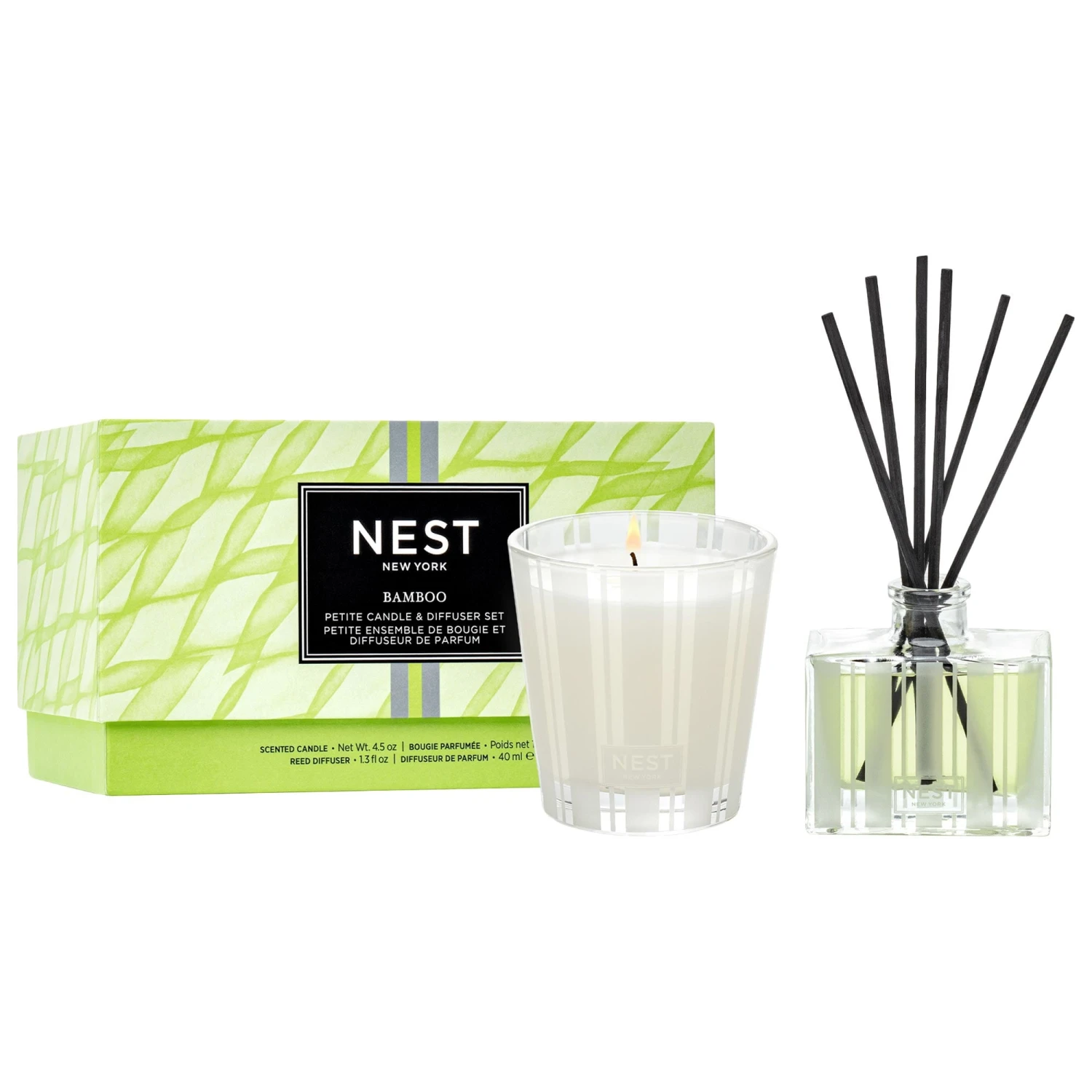 NEST New York Bamboo Petite Candle & Diffuser Set 3 NEST New York Bamboo Petite Candle & Diffuser Set